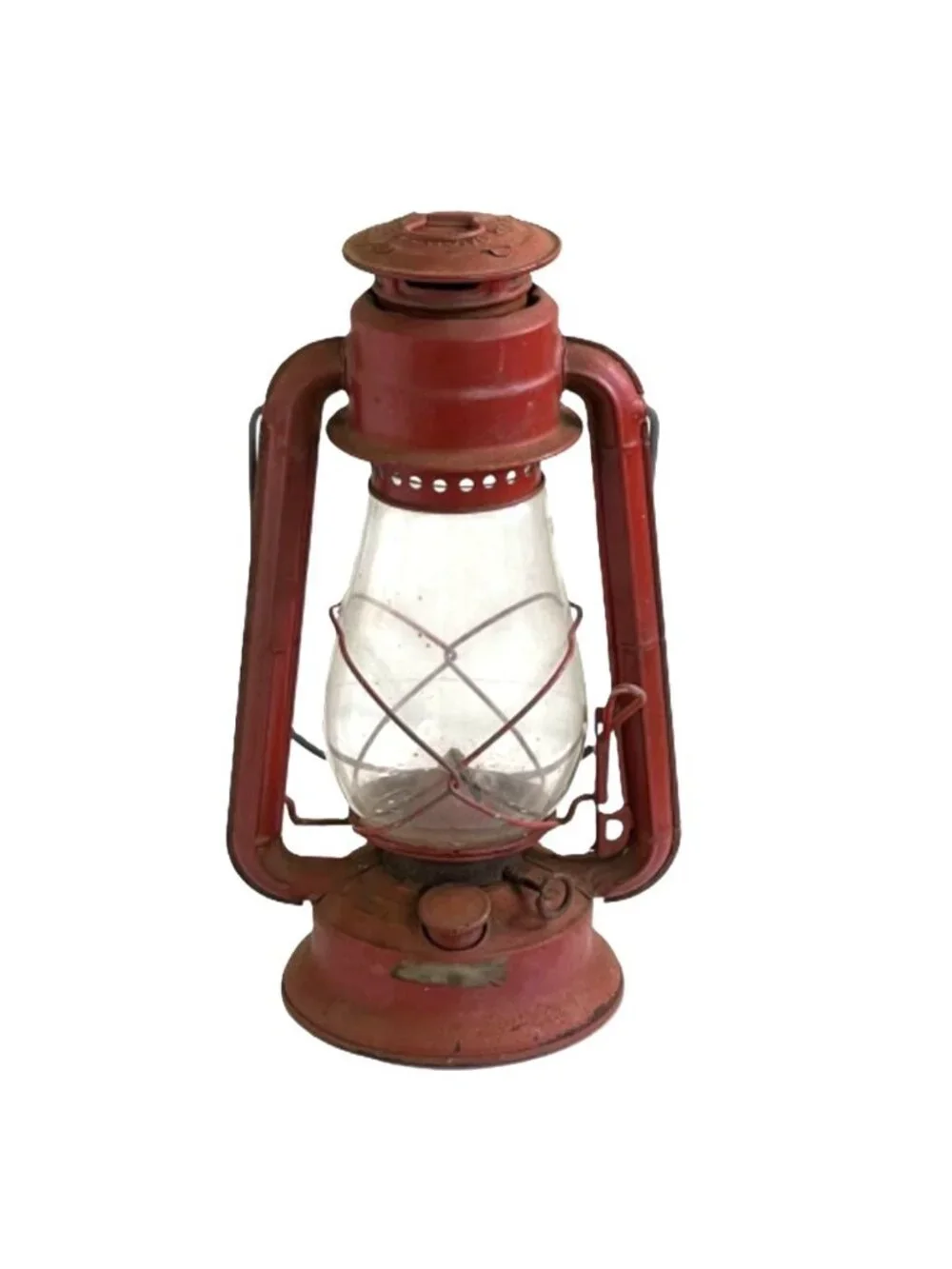 Vintage Dietz No 20 Junior Red Kerosene Lantern Original clear Globe No Dents